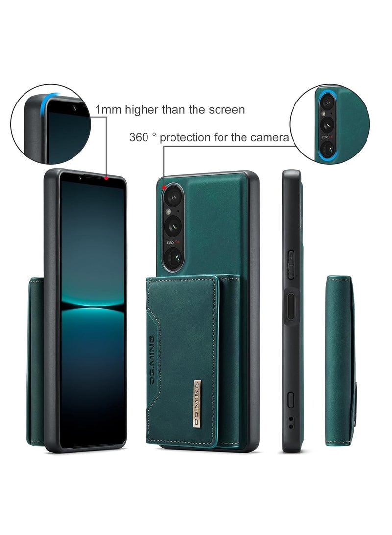 حافظة محفظة قابلة للفصل 2 في 1 متوافقة مع هاتف Sony Xperia 1 V مع حامل بطاقة جيب وغطاء خلفي واقٍ مغناطيسي رفيع مقاس 6.5 بوصة - Image 4